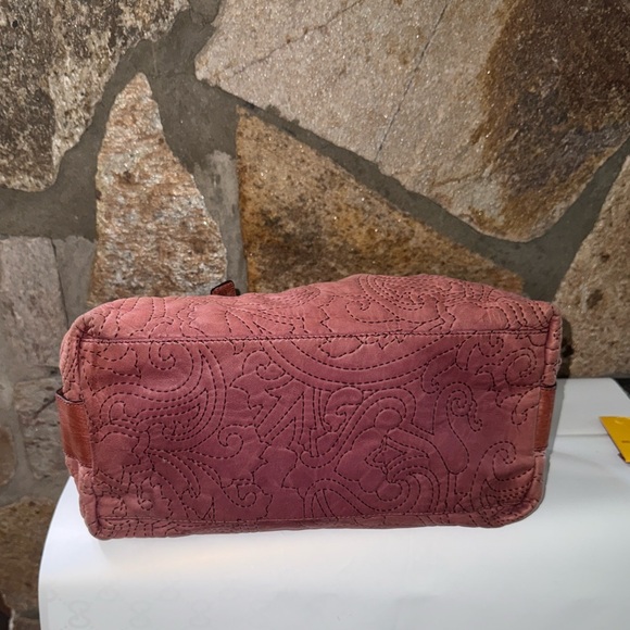 Etro Coral and Tan Embroidered Satchel - Picture 9 of 14